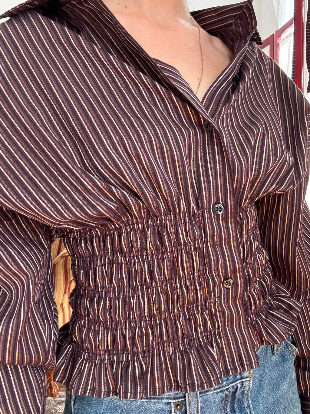 Marielle Top / Plum Gold Stripes (M-L)