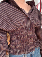 Marielle Top / Plum Gold Stripes (M-L)