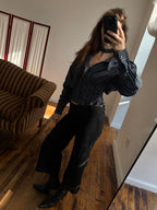 MARIELLE TOP in Black & White Stripes (S/M)