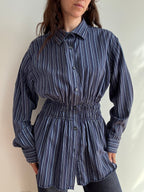 Elodie Top in Eclectic Blue Stripes (M/L)