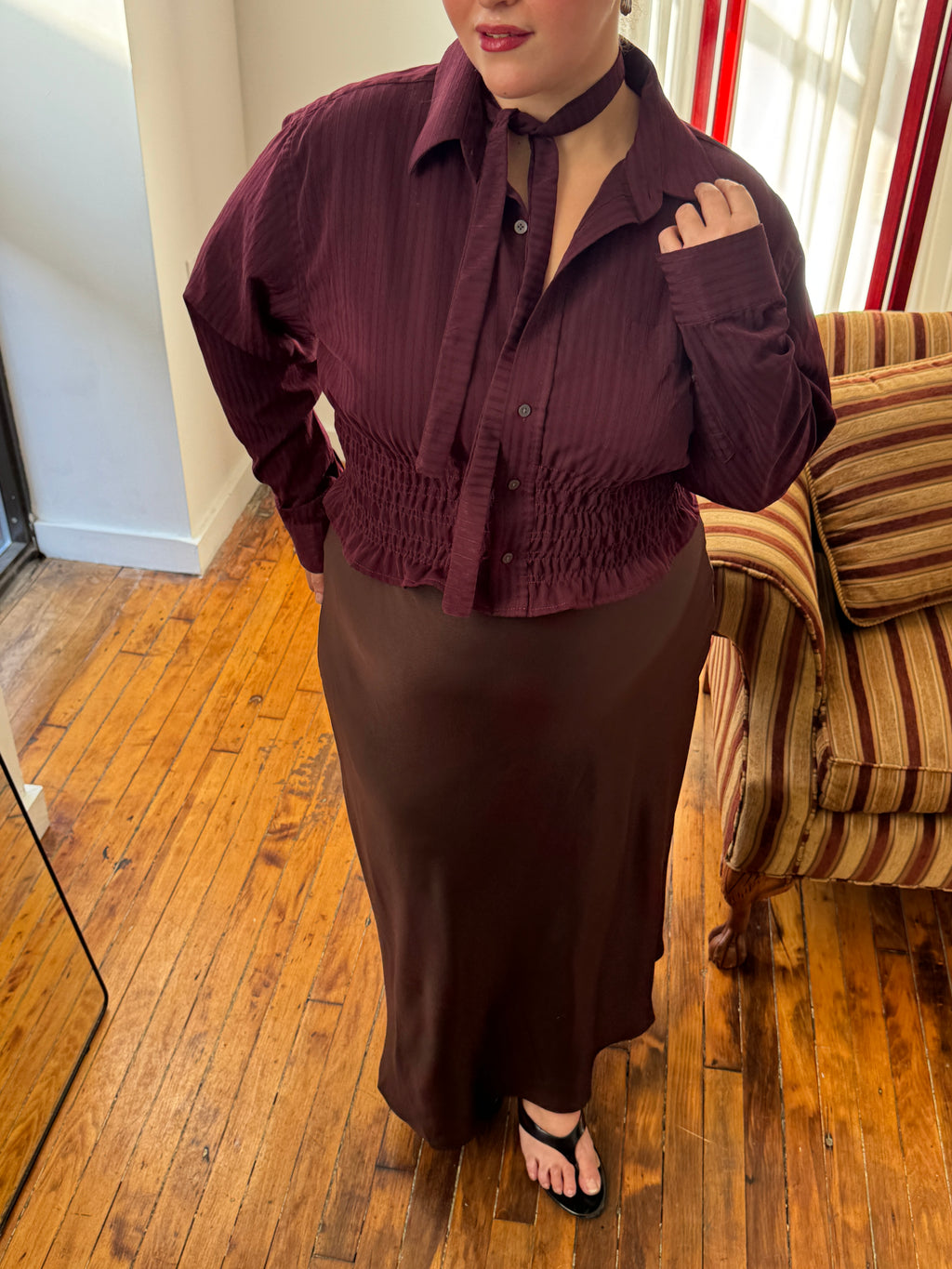 Marielle Top in WINE STRIPES (1X)