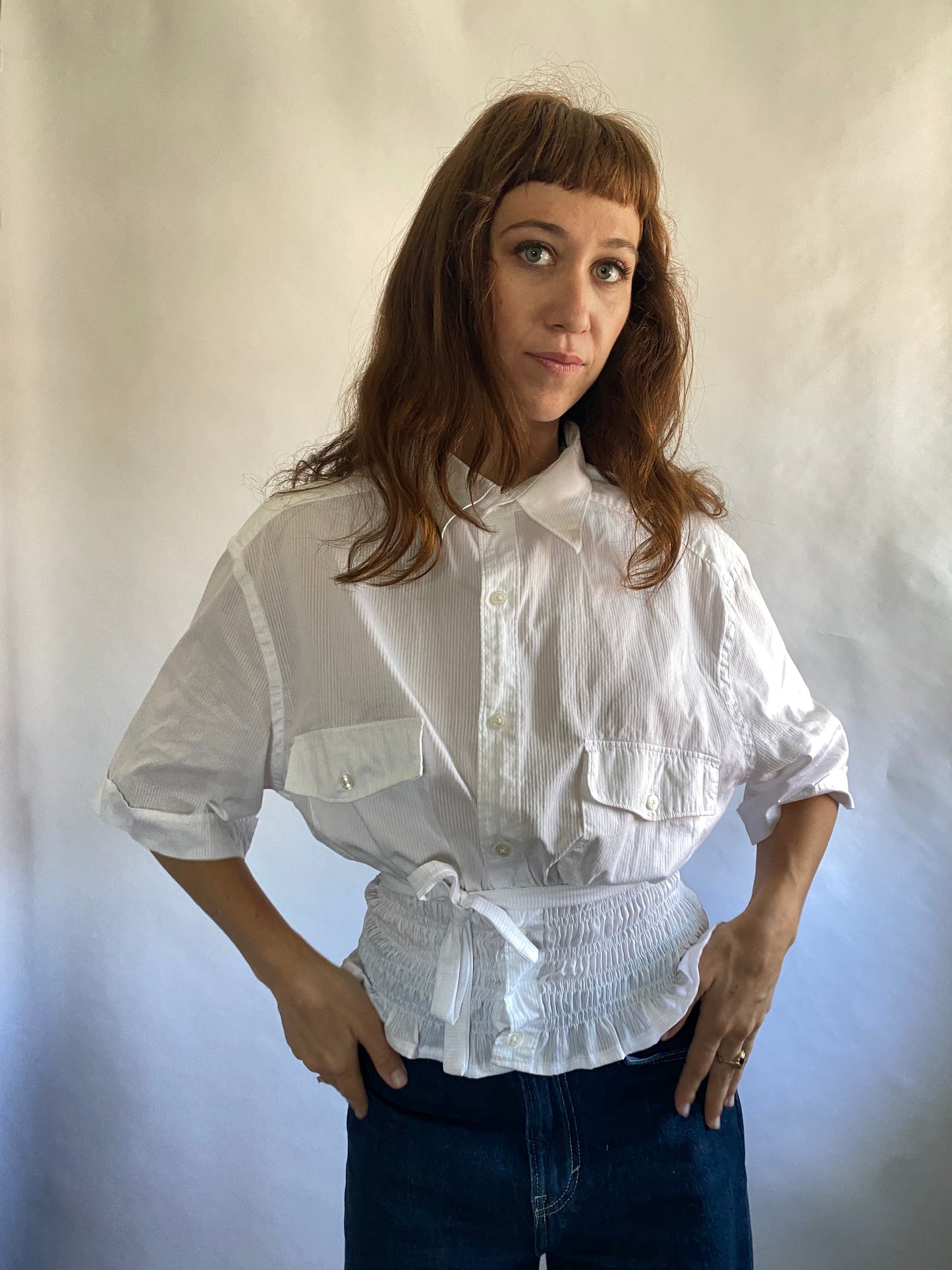 Marielle Top / White Short Sleeve/ M