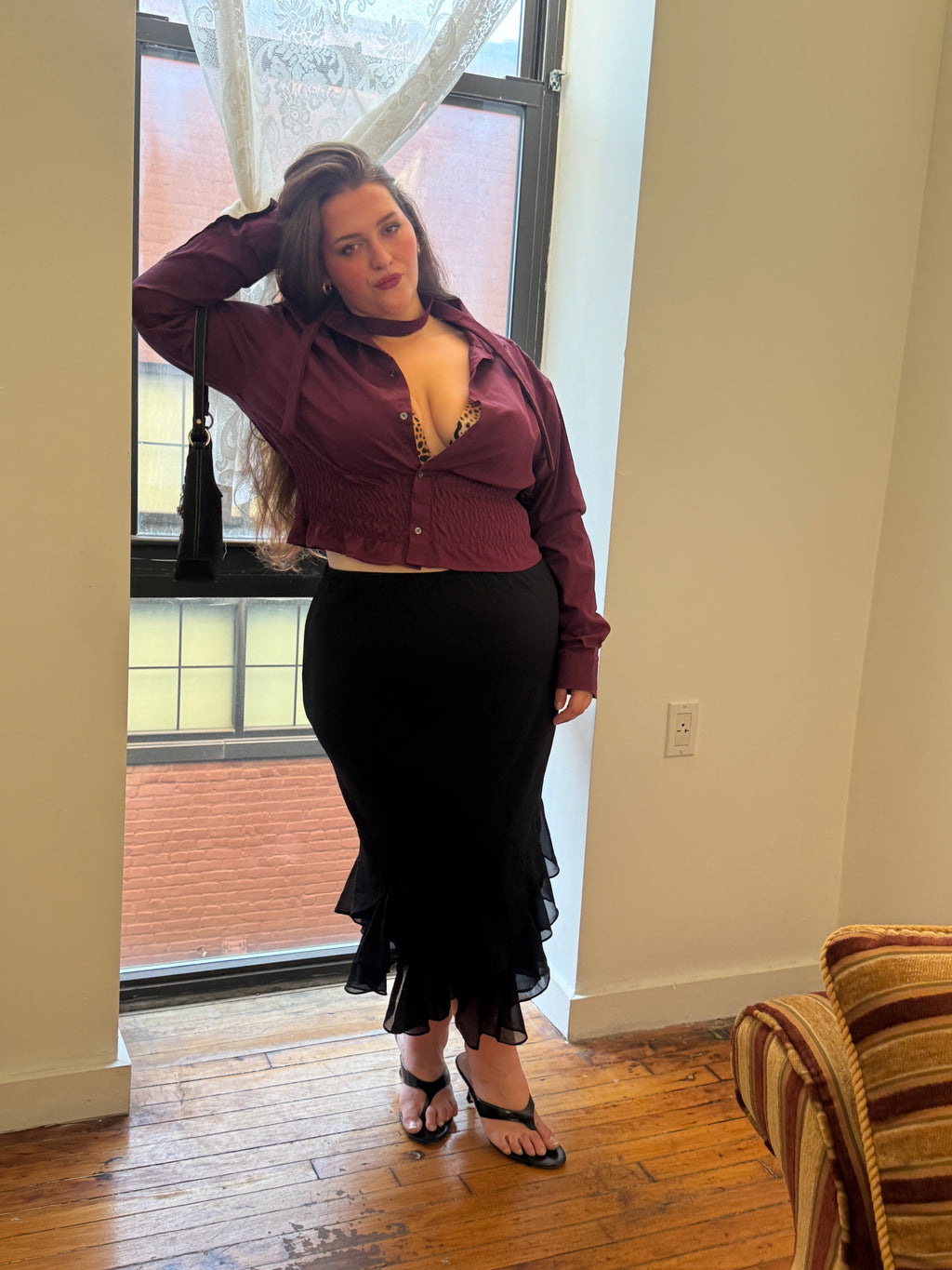 Marielle Top in BURGUNDY (1X-2X)