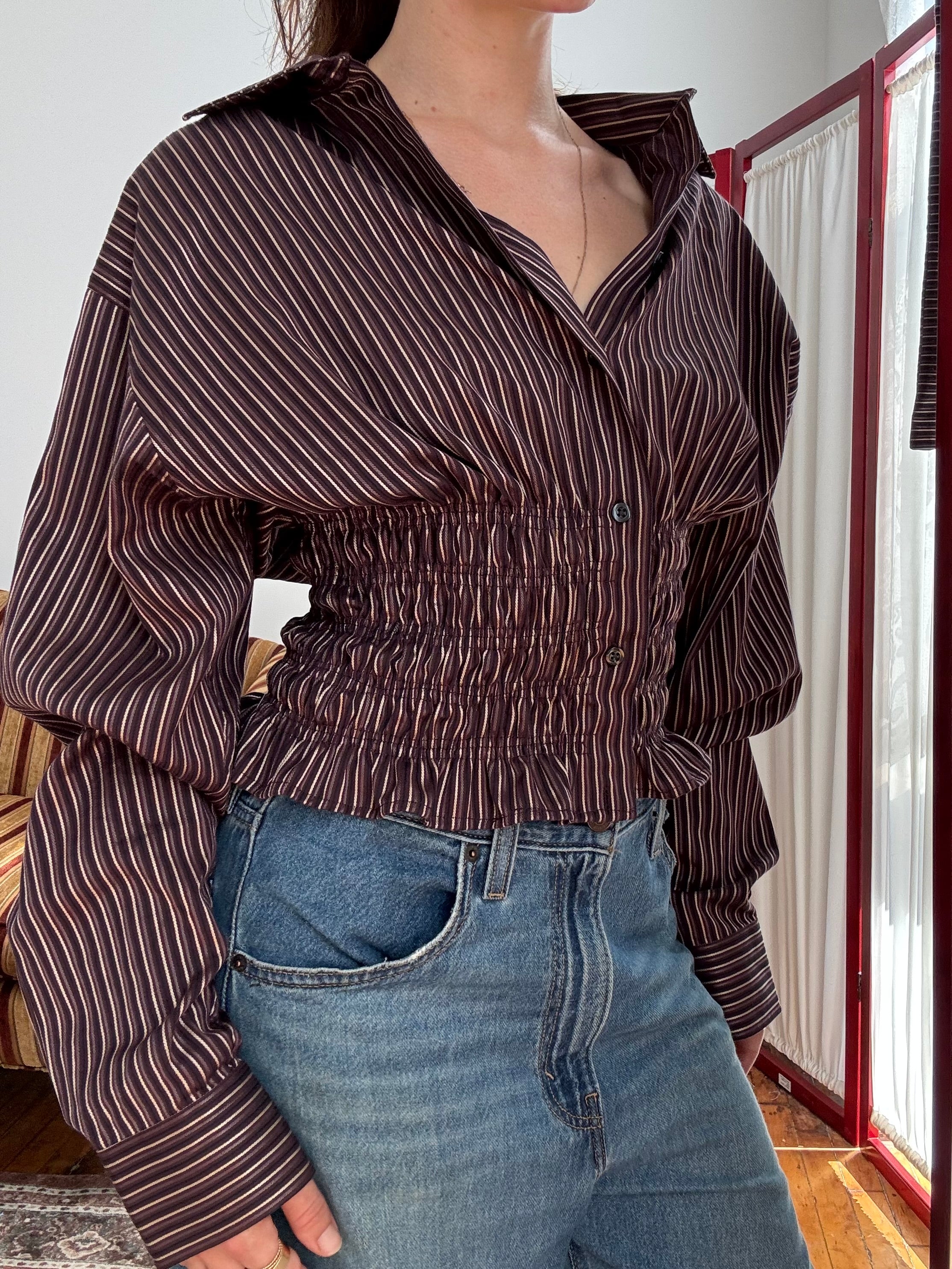 Marielle Top / Plum Gold Stripes (M-L)
