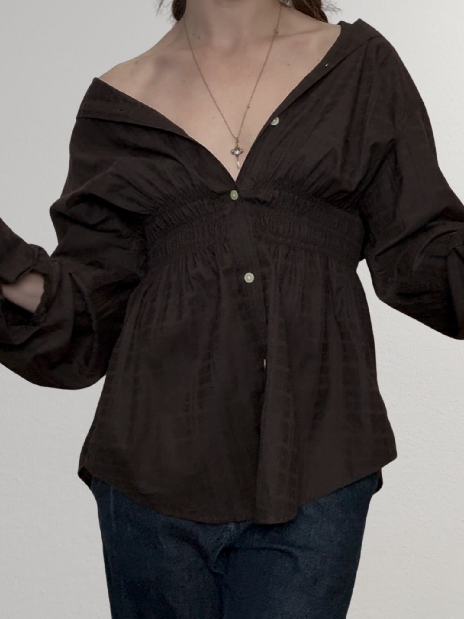 Marielle Top / Brown Squares M/L