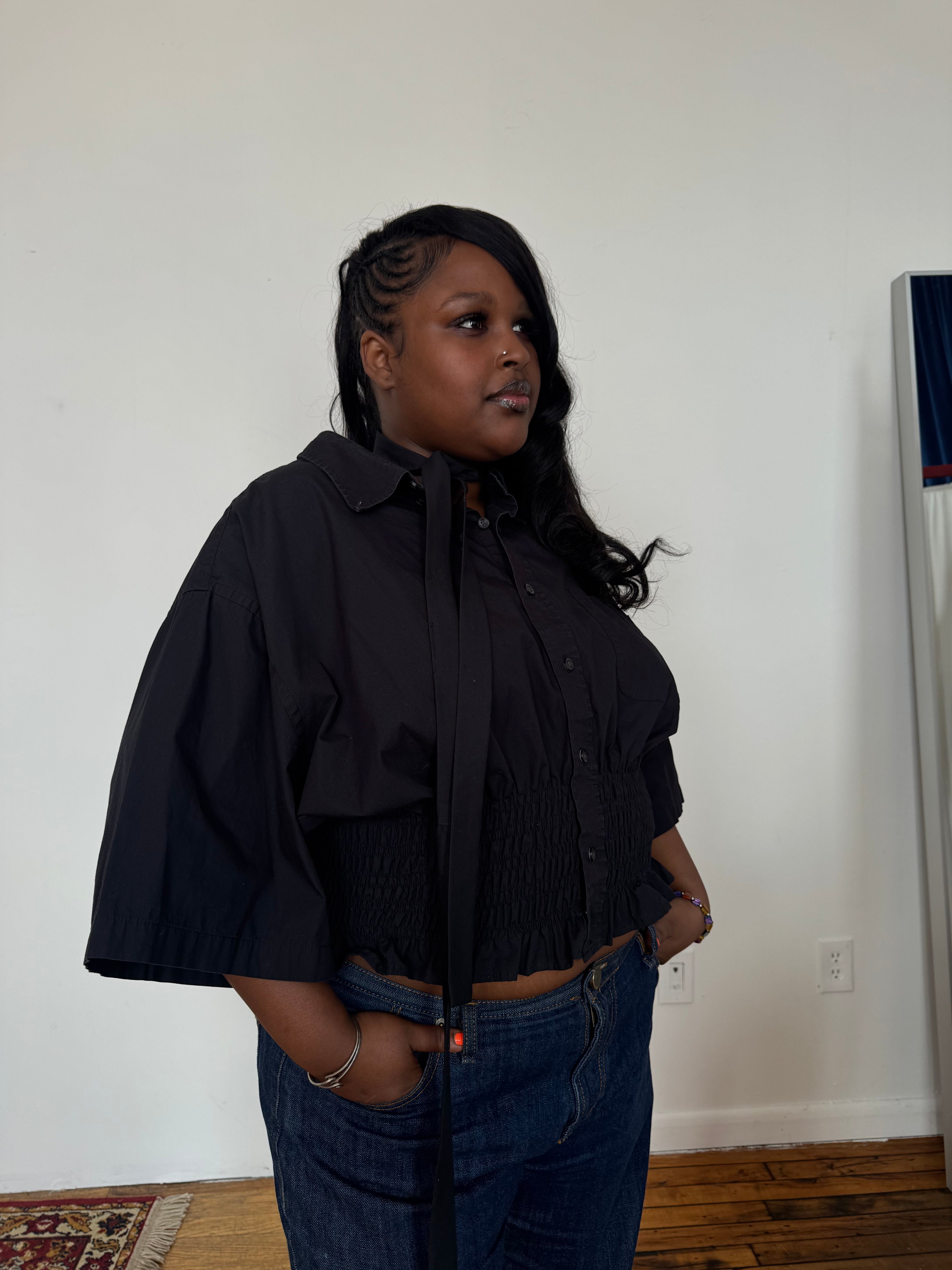 Marielle Top / Black Short Sleeve 2X-4X