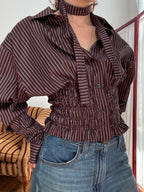 Marielle Top / Plum Gold Stripes (M-L)