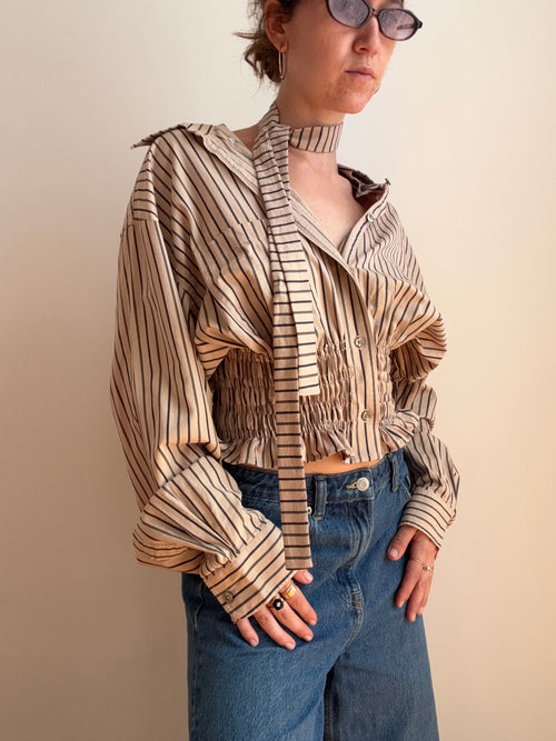 Marielle Top / Tan Stripes (M-XL)