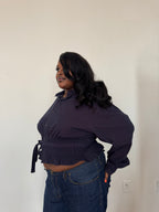 Marielle Top / Purple Check 1X-2X