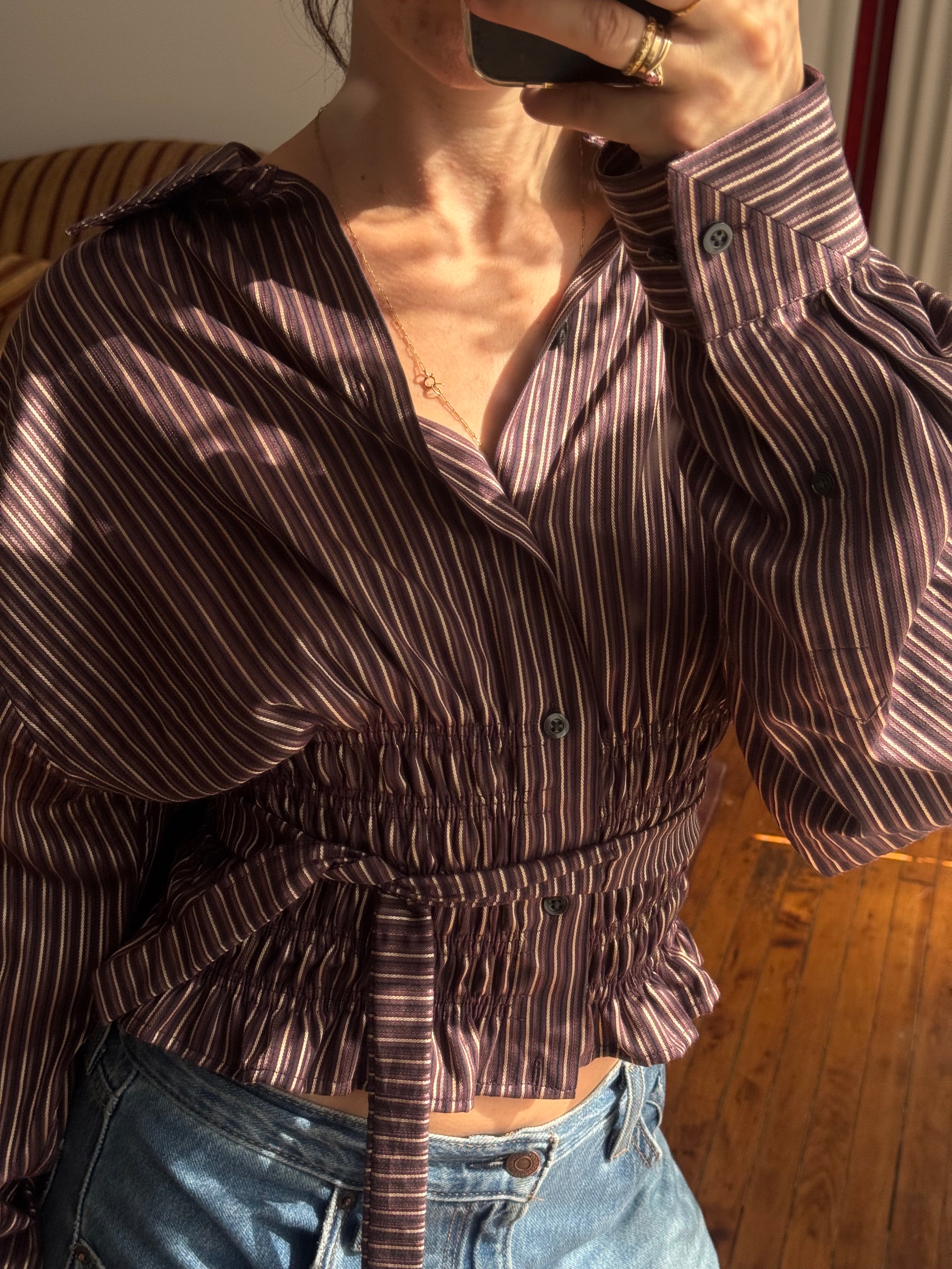 Marielle Top / Plum Gold Stripes (M-L)