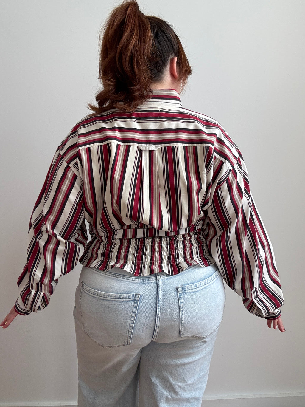 Marielle Top in Red Vintage Stripes (1X-3X)