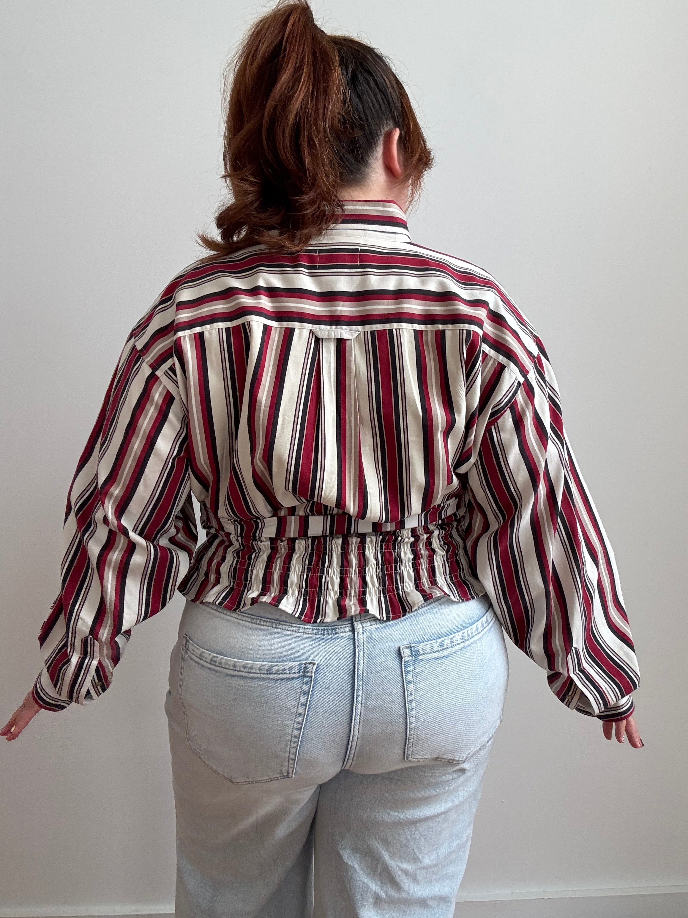 Marielle Top in Red Vintage Stripes (1X-3X)