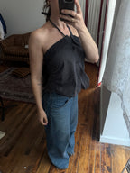 The Camille Top / Black Pinstripes / Small-Medium