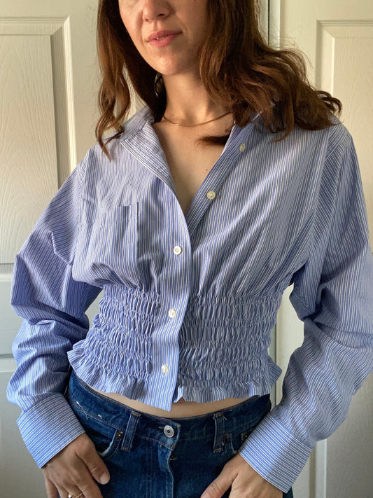 Marielle Top Light Blue Stripes M