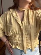 Marielle Top in Yellow Squares (XL-2X)