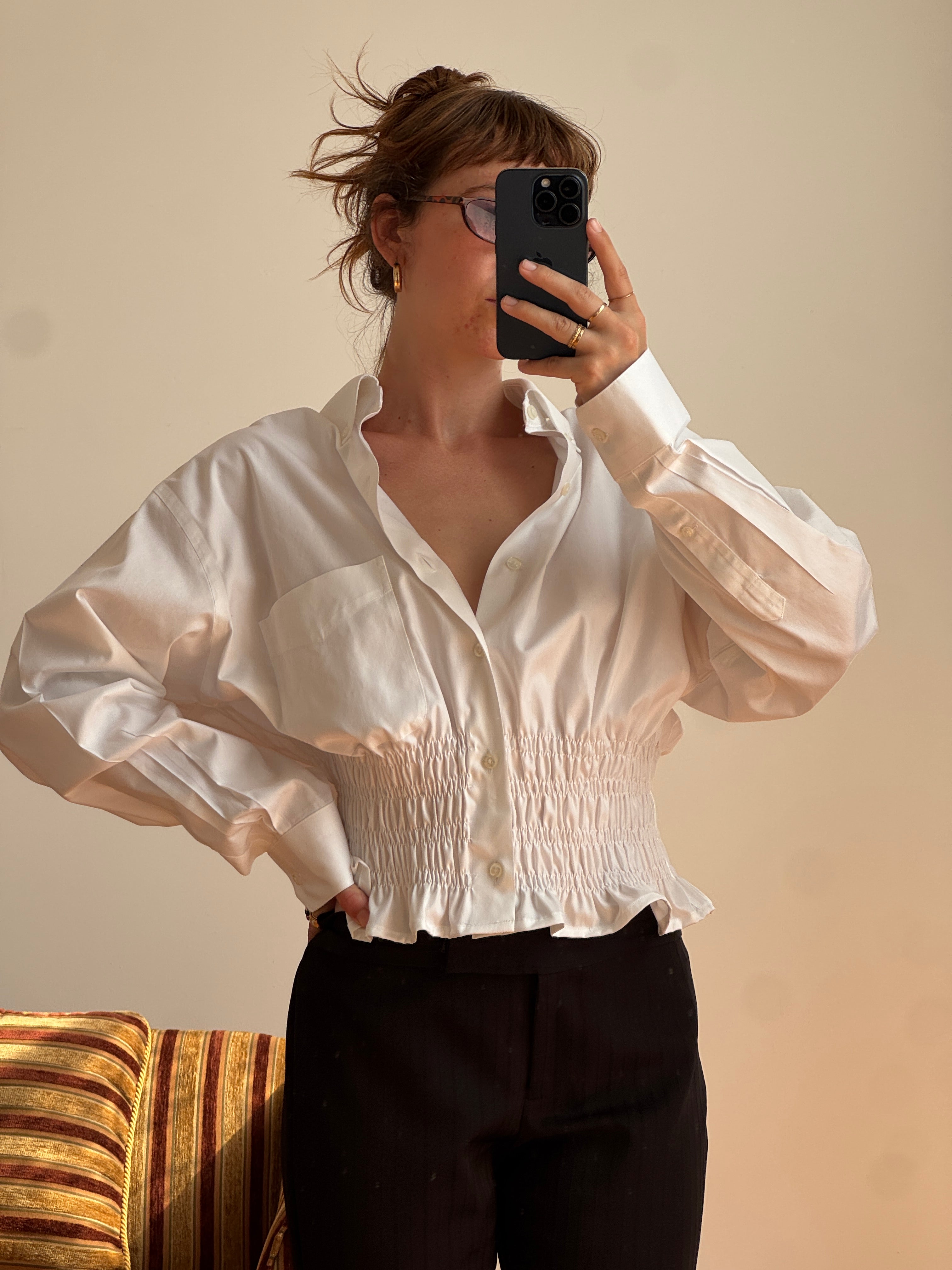 MARIELLE TOP in True White (L/XL)