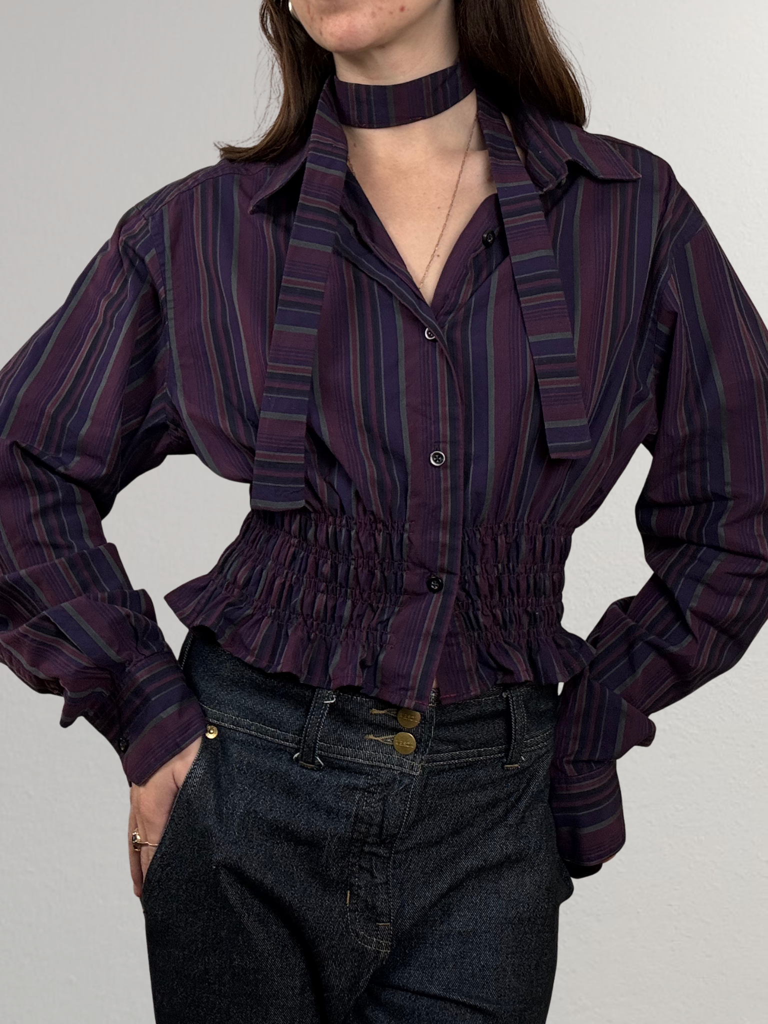 Marielle Top / Purple Stripes S/M