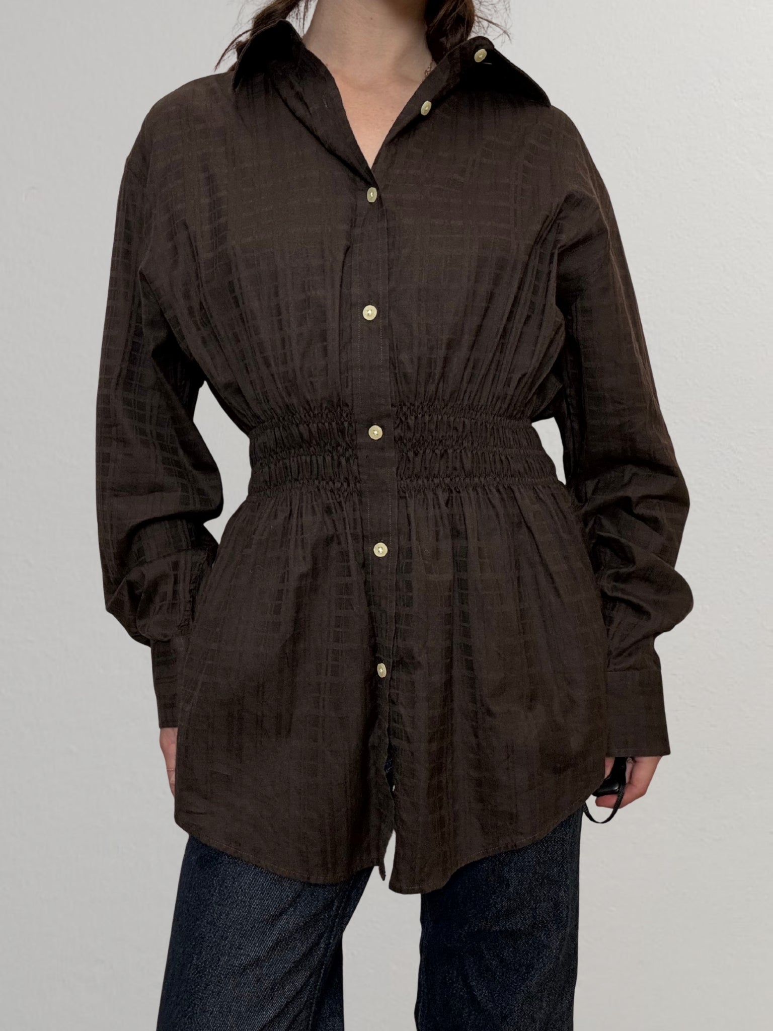 Marielle Top / Brown Squares M/L