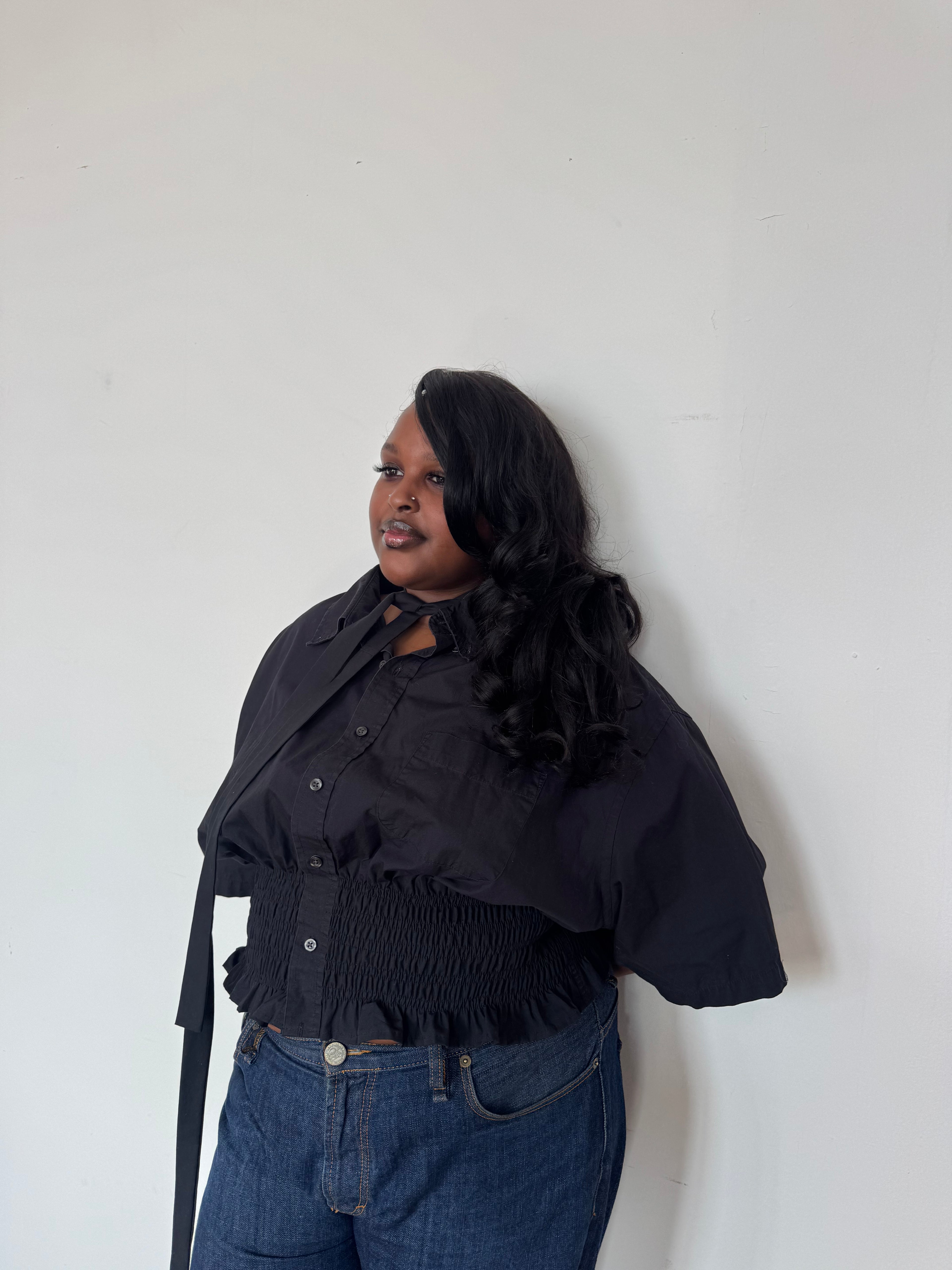 Marielle Top / Black Short Sleeve 2X-4X