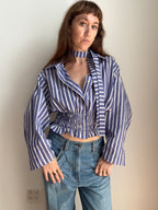 MARIELLE TOP in BLUE STRIPE (M/L)