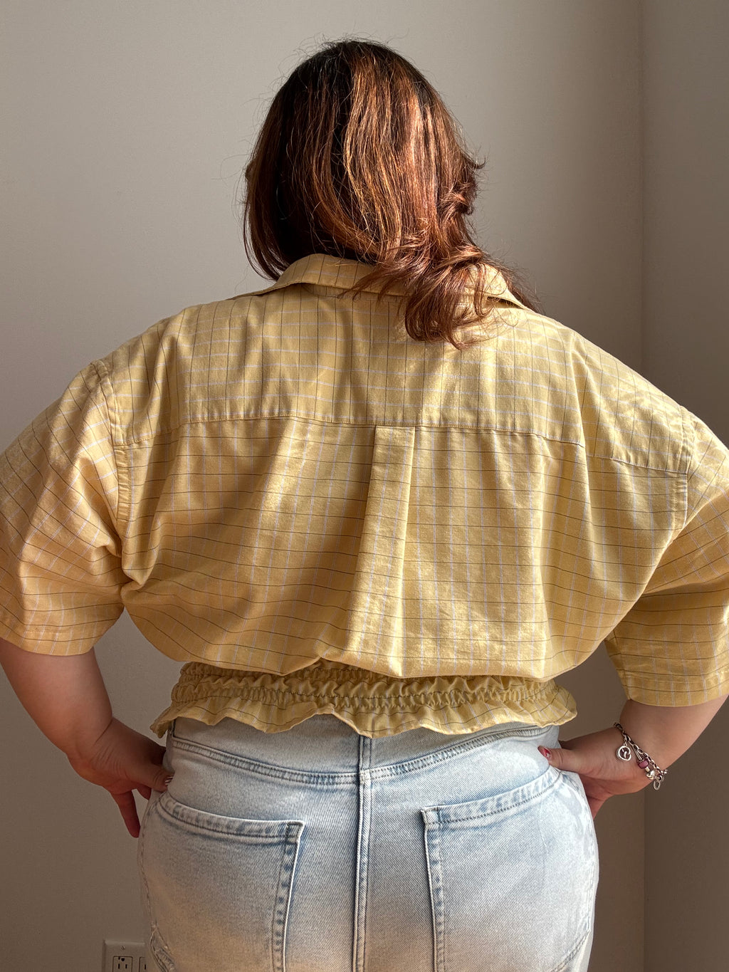 Marielle Top in Yellow Squares (XL-2X)