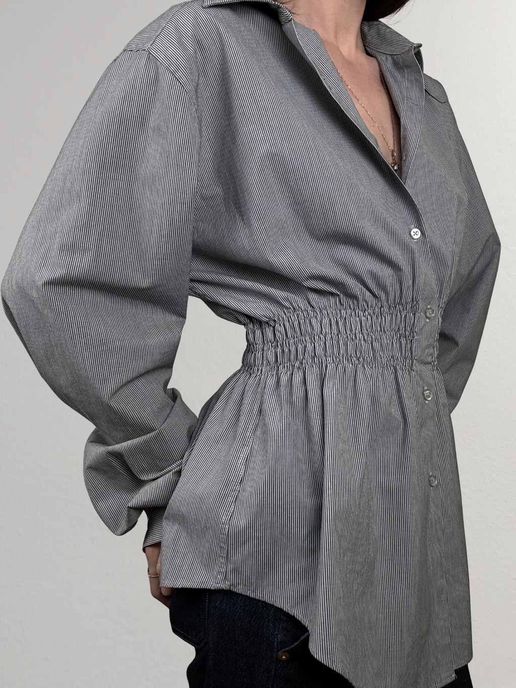 Marielle Top / Gray Stripes M/L