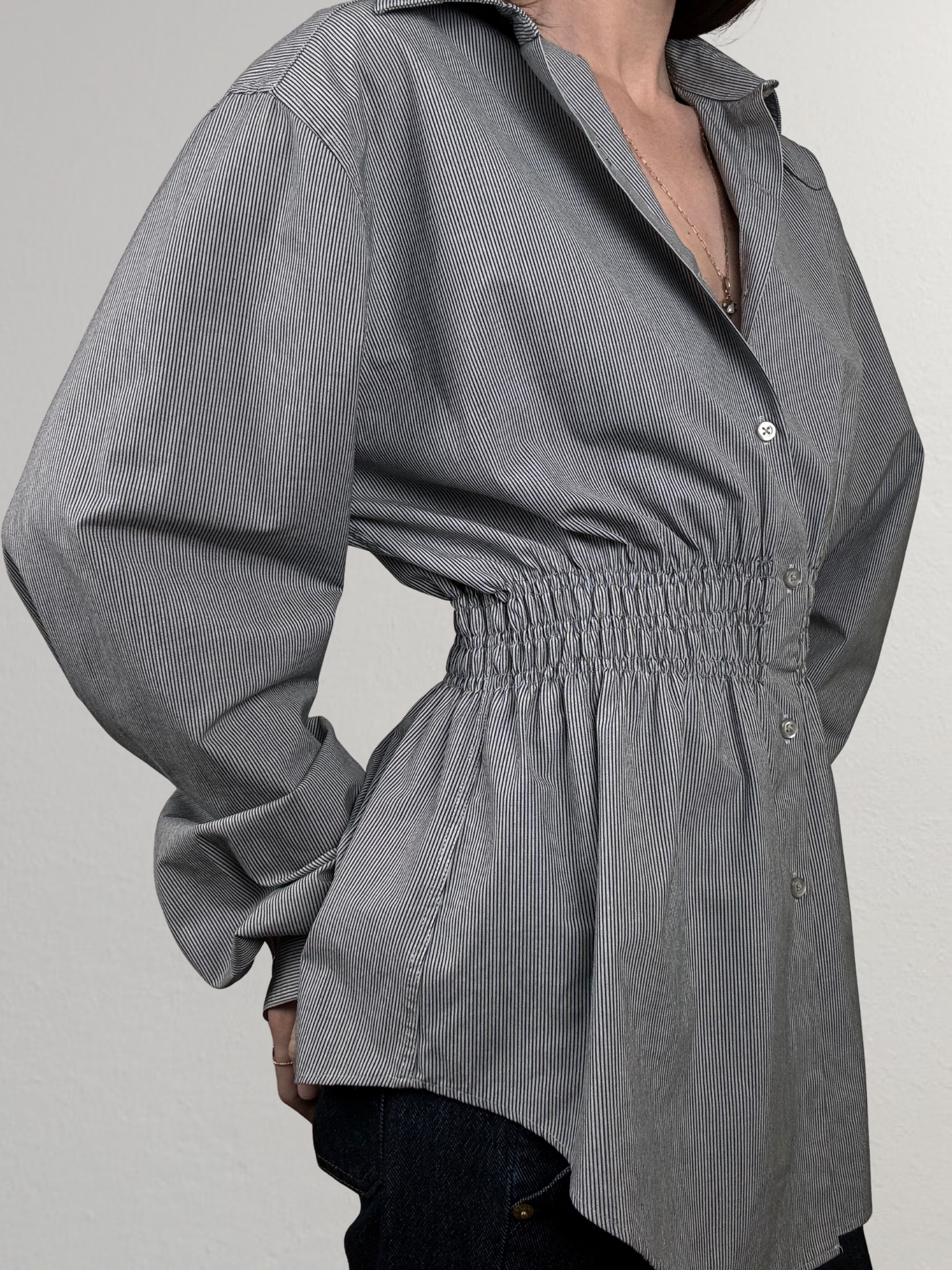 Marielle Top / Gray Stripes M/L