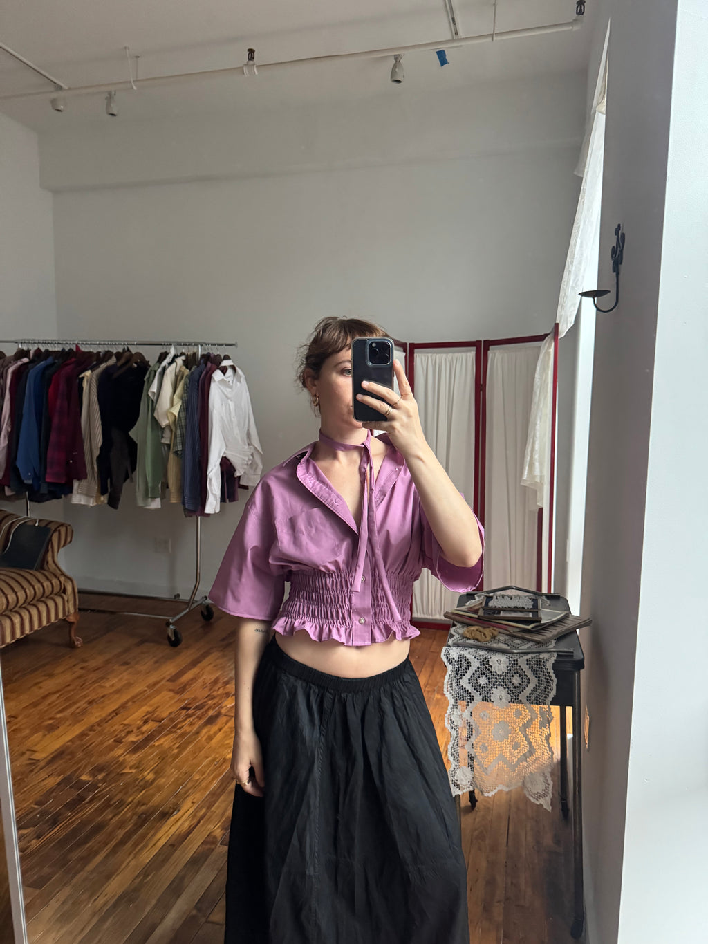 Marielle Top / Mauve Short Sleeves (S-M)