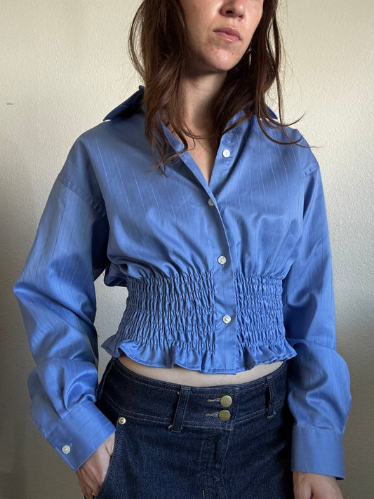 Marielle Top / Sheen Slate Stripes