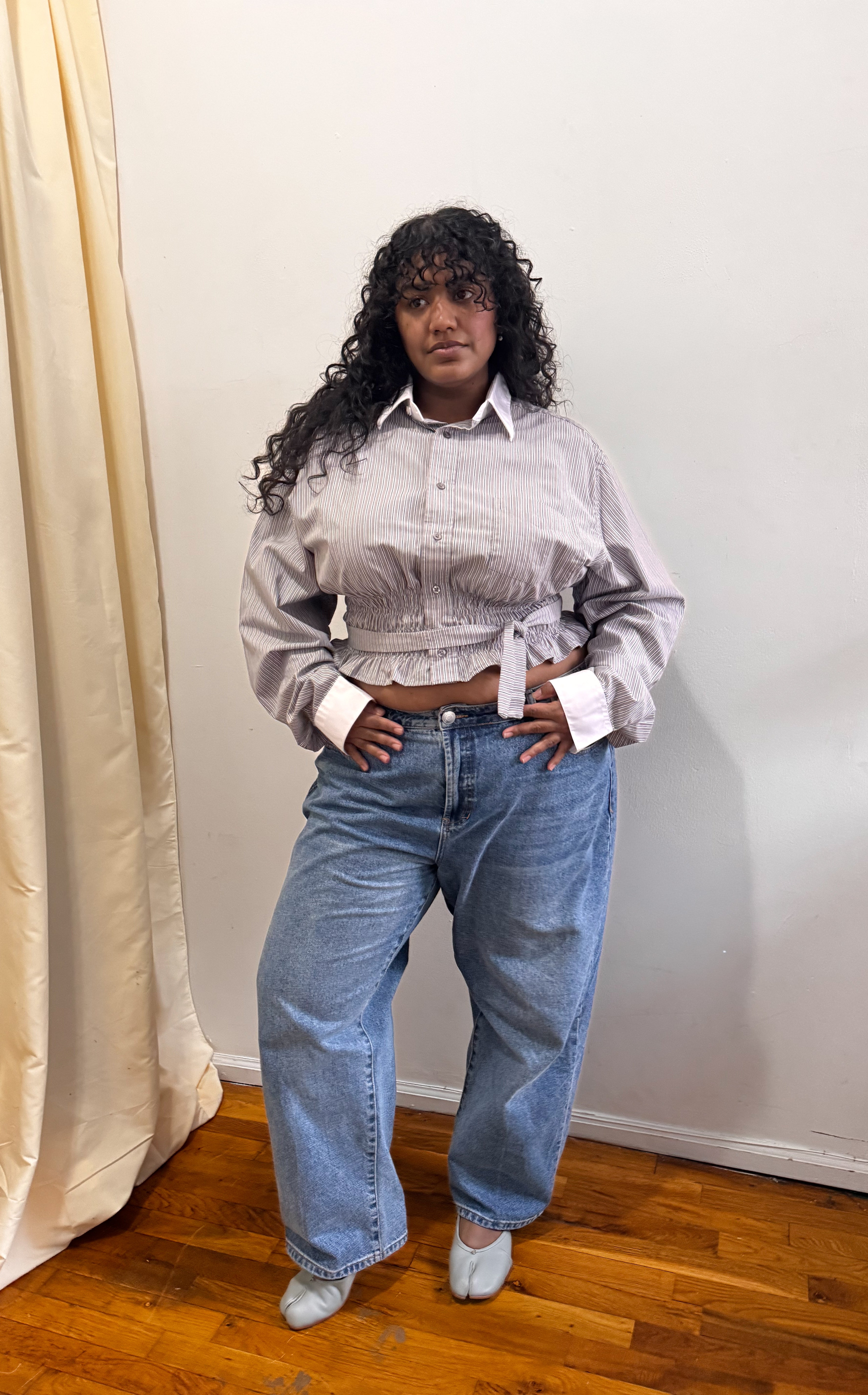 Marielle Top / Tan Stripes 1X