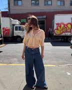Marielle Top / Yellow Check Short Sleeves/ M-L