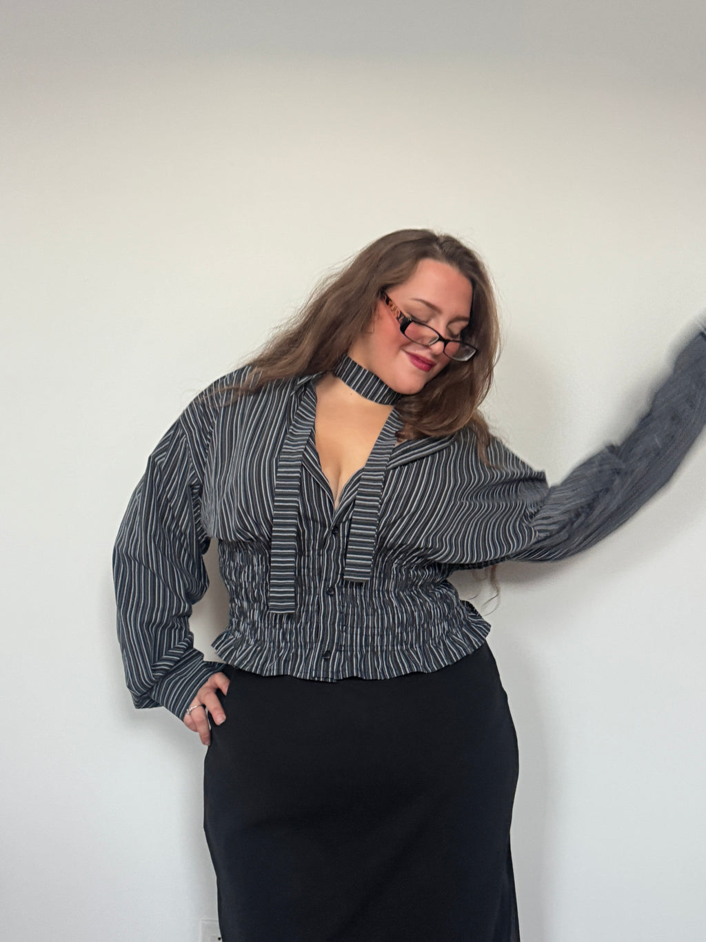 Marielle Top in SHADOW Stripes (1X-2X & TALL)