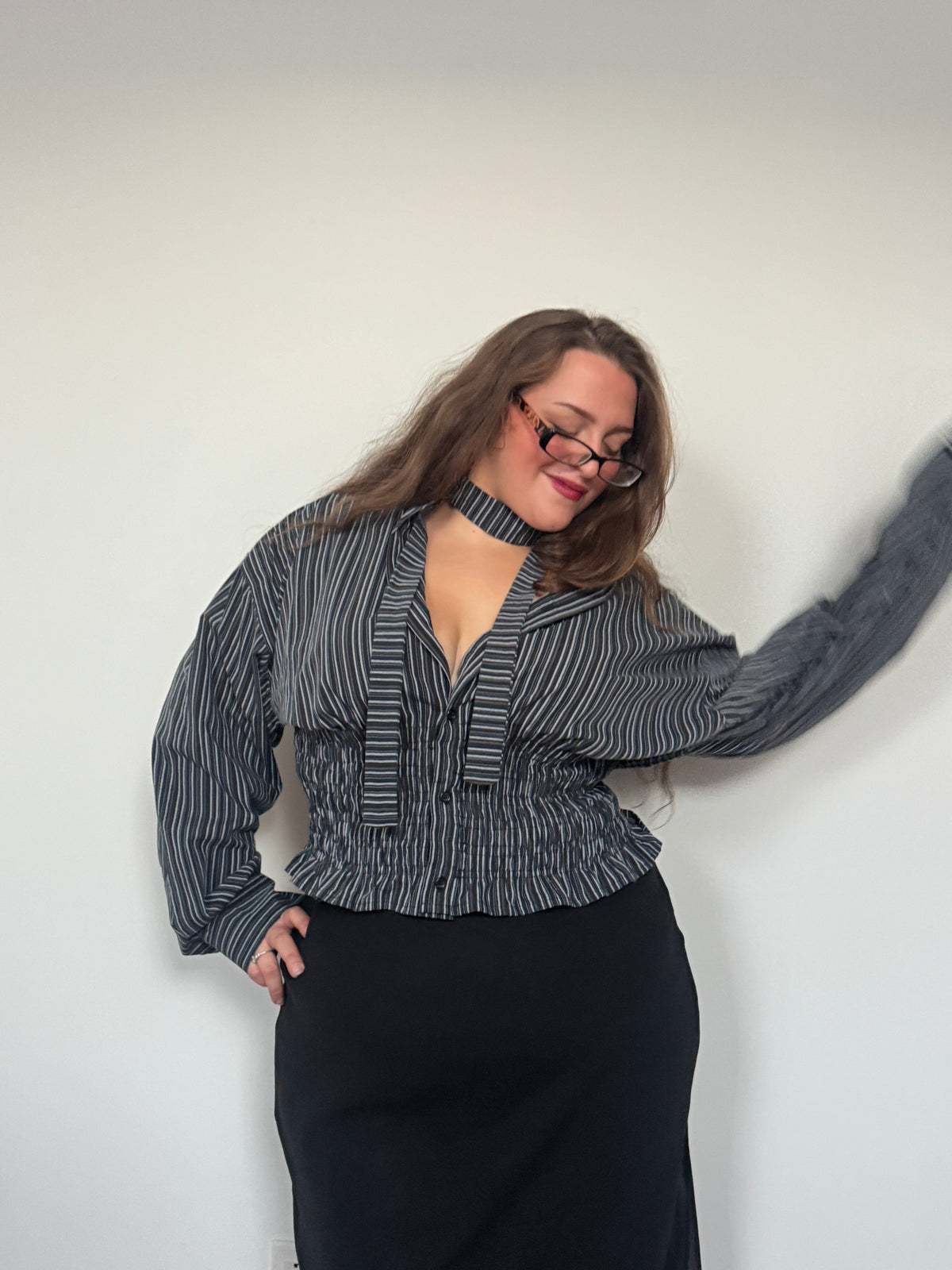 Marielle Top in SHADOW Stripes (1X-2X & TALL)