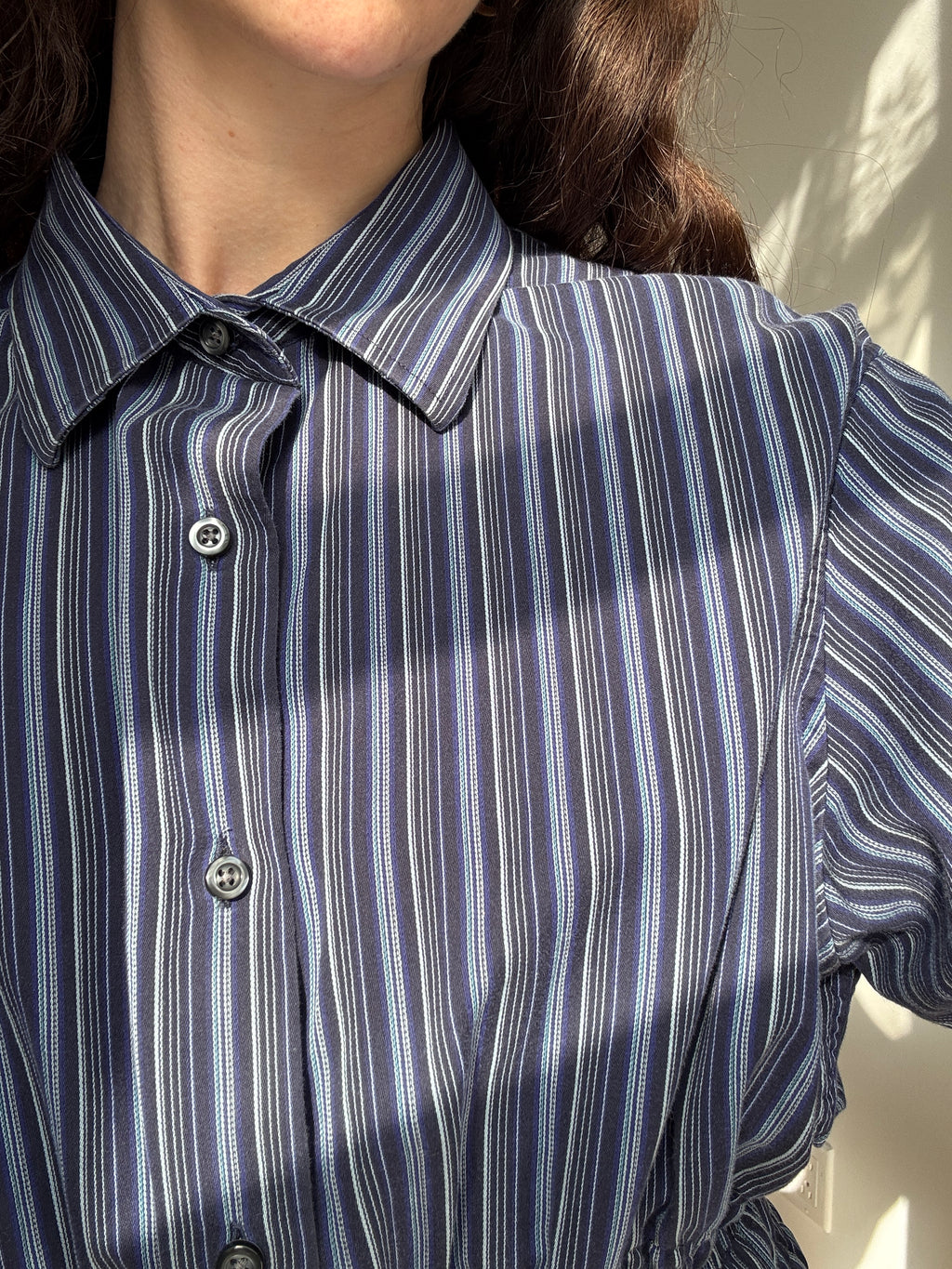 Elodie Top in Eclectic Blue Stripes (M/L)