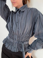 MARIELLE TOP in BLUE Stripes (M/L)