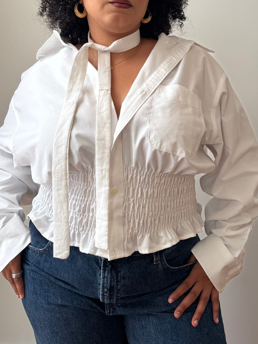Marielle Top in True White (L-1X)