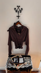 Marielle Top in Plum & Gold Stripes (M-L)
