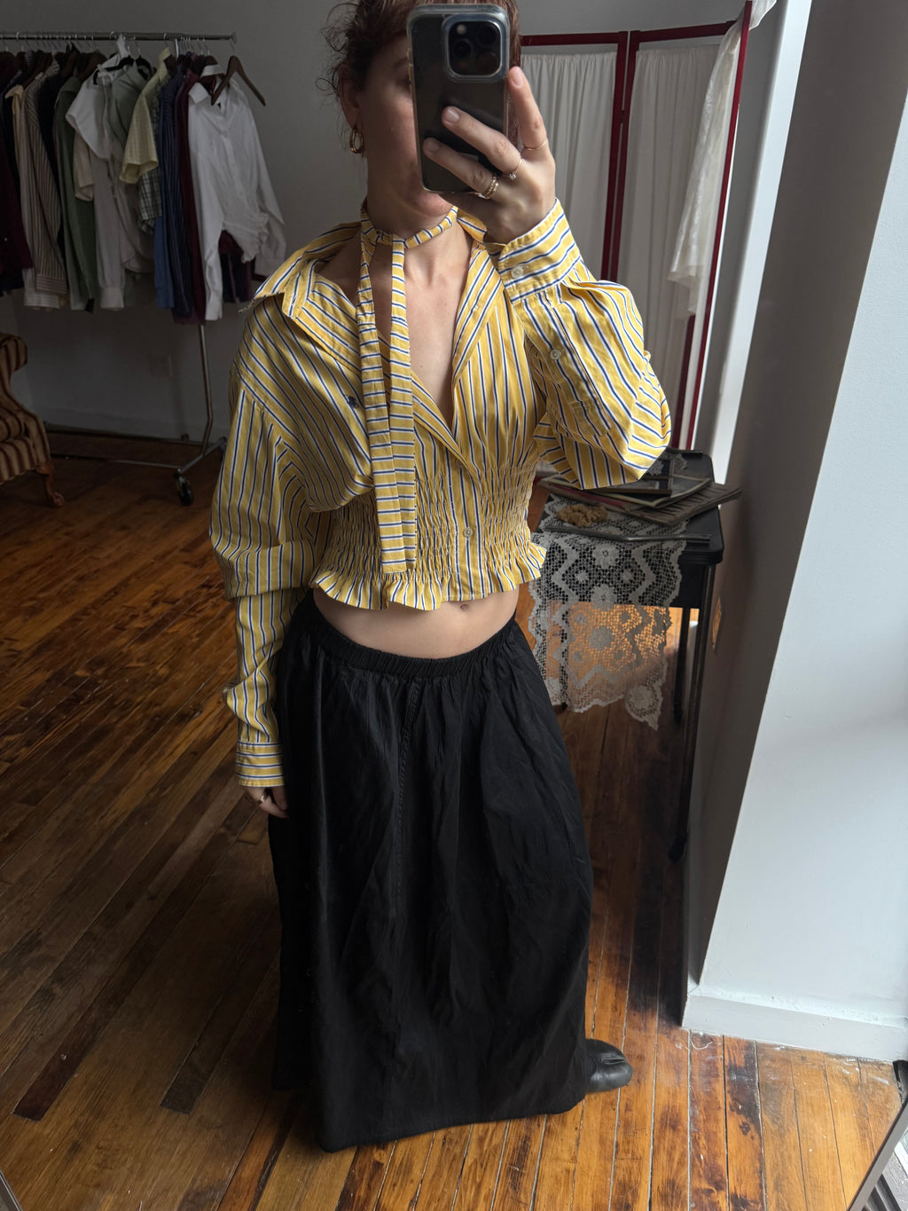 Marielle Top / Yellow & Blue Stripes (M)