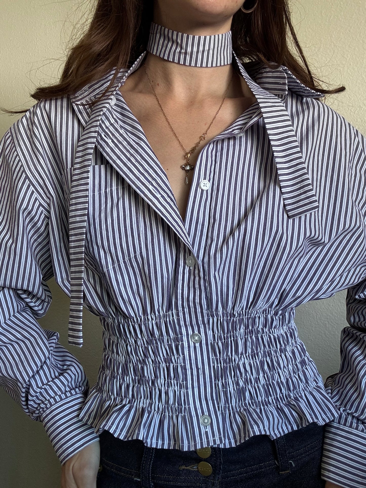 Marielle Top / Lavender Stripes