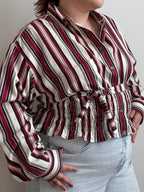 Marielle Top in Red Vintage Stripes (1X-3X)