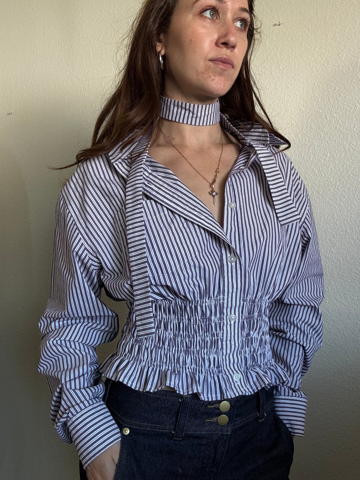 Marielle Top / Lavender Stripes