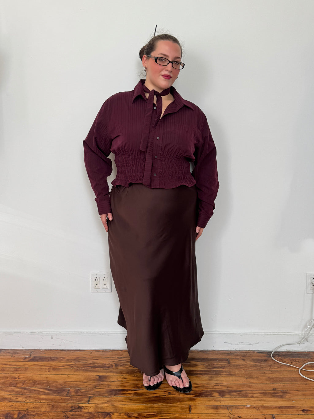 Marielle Top in WINE STRIPES (1X)