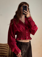 MARIELLE TOP in Cherry Red (L/XL)