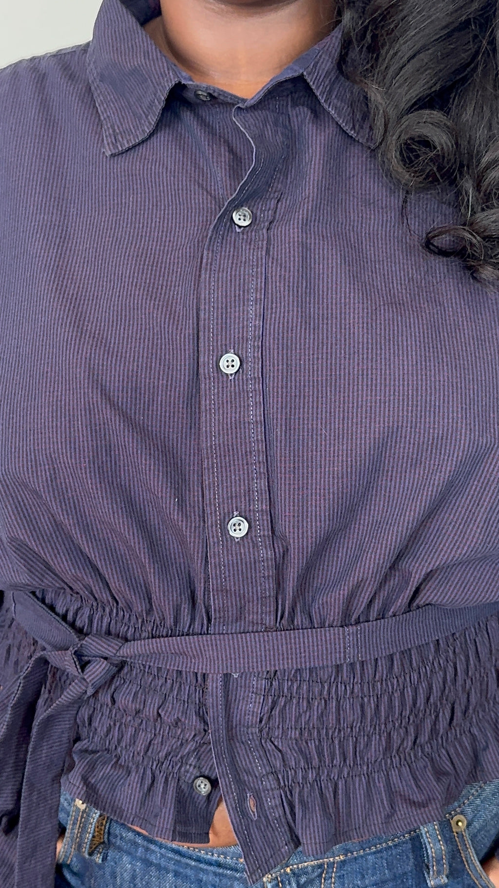 Marielle Top / Purple Check 1X-2X
