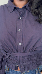 Marielle Top / Purple Check 1X-2X