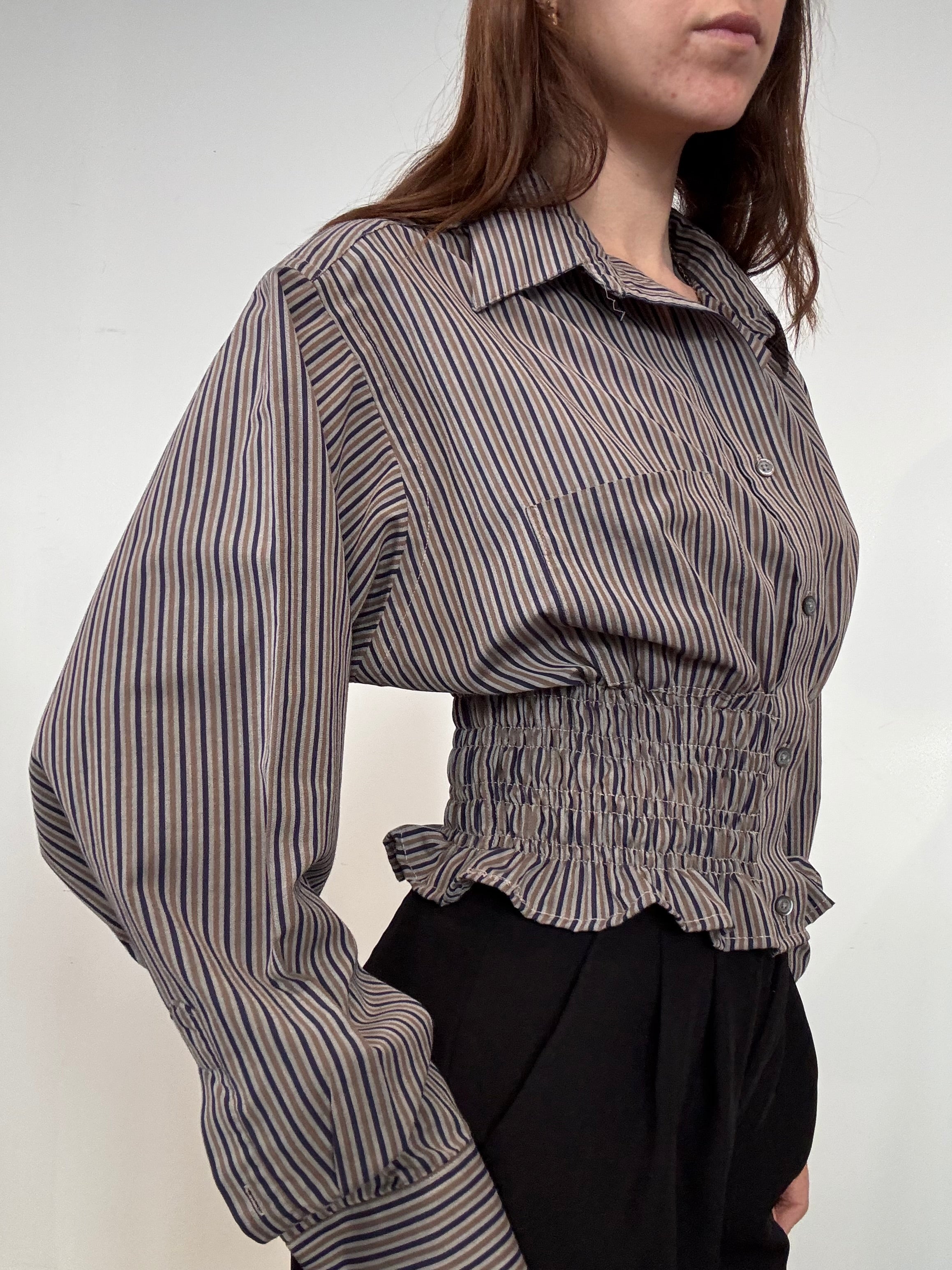 Marielle Top / Brown Navy Stripes / SM