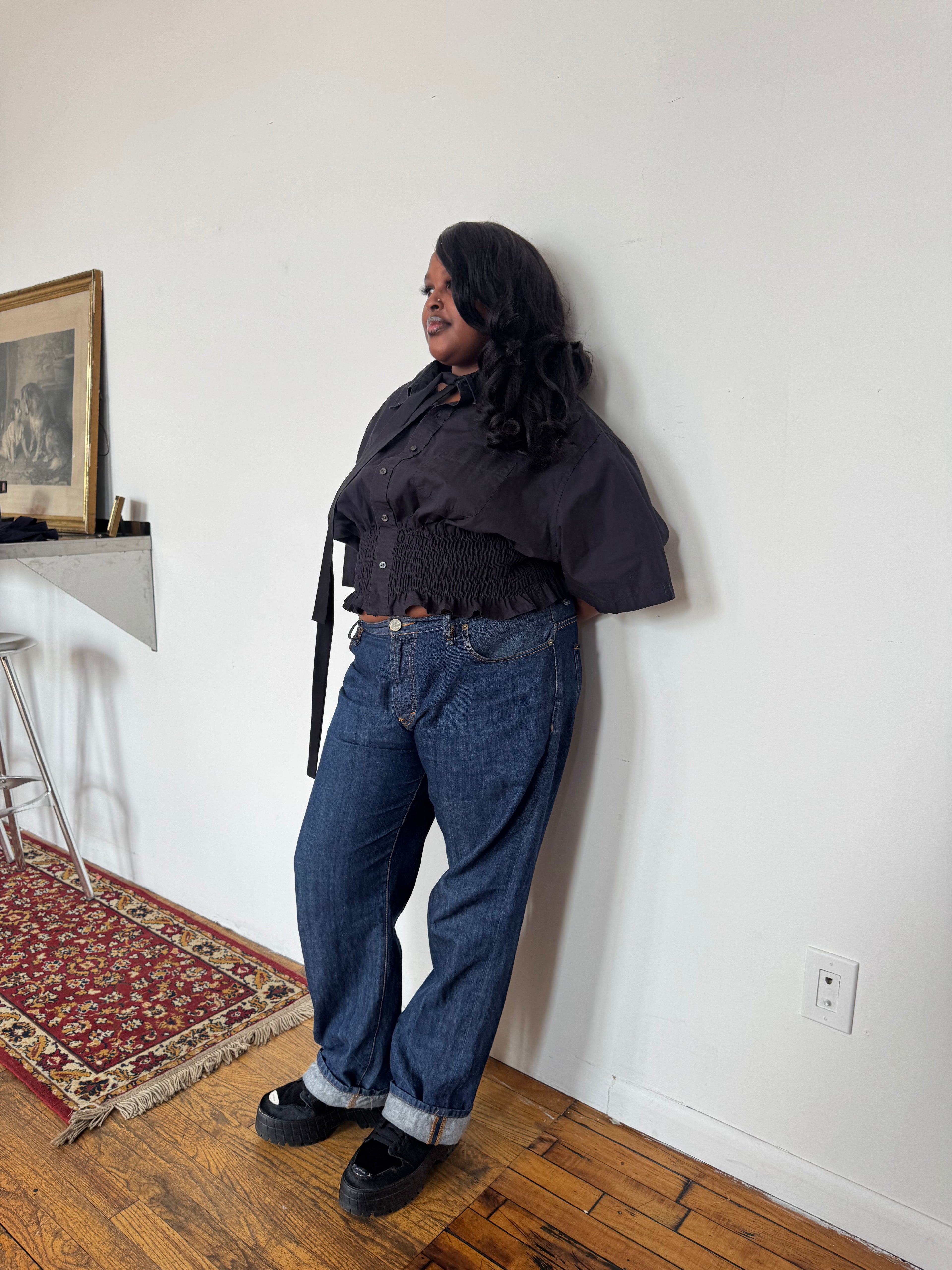 Marielle Top / Black Short Sleeve 2X-4X