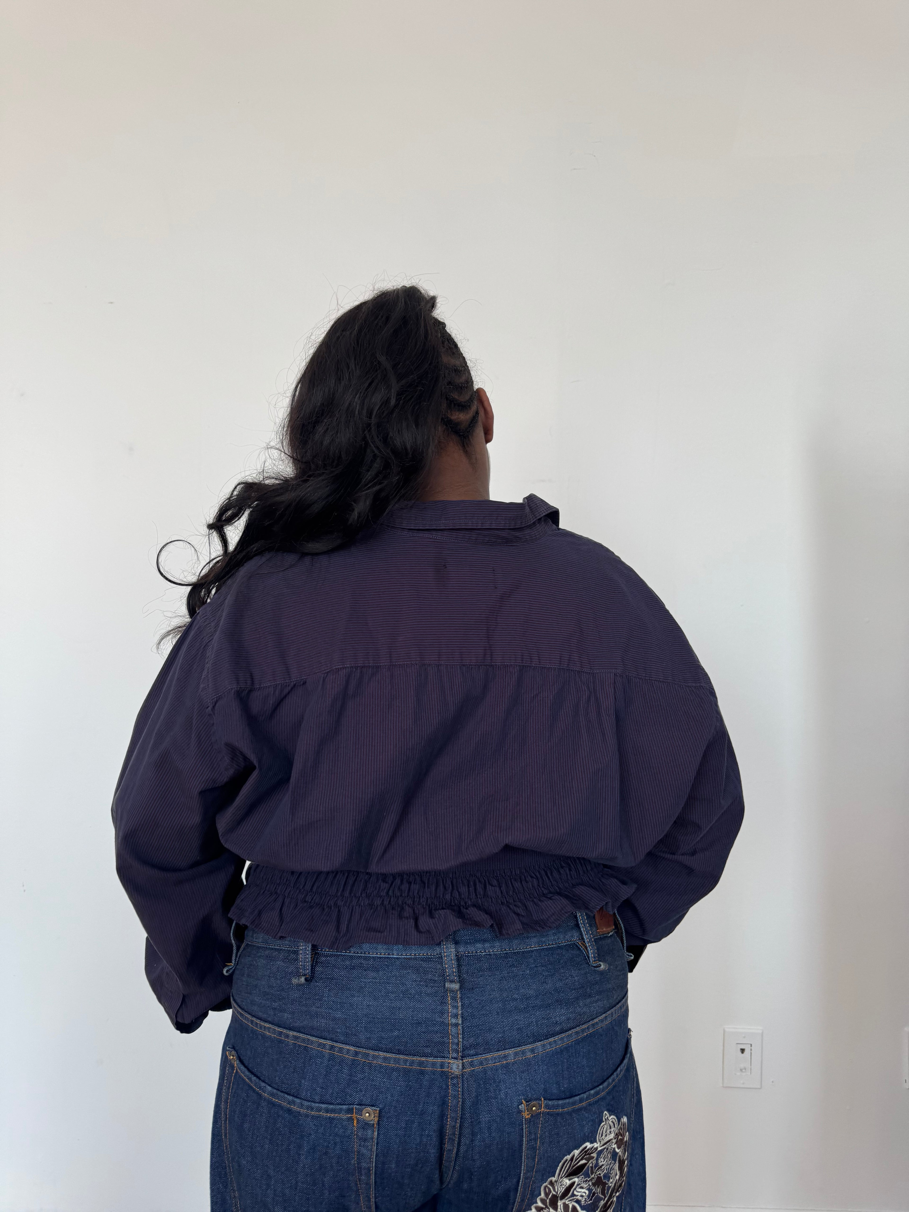 Marielle Top / Purple Check 1X-2X