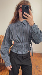 MARIELLE TOP in BLUE Stripes (M/L)