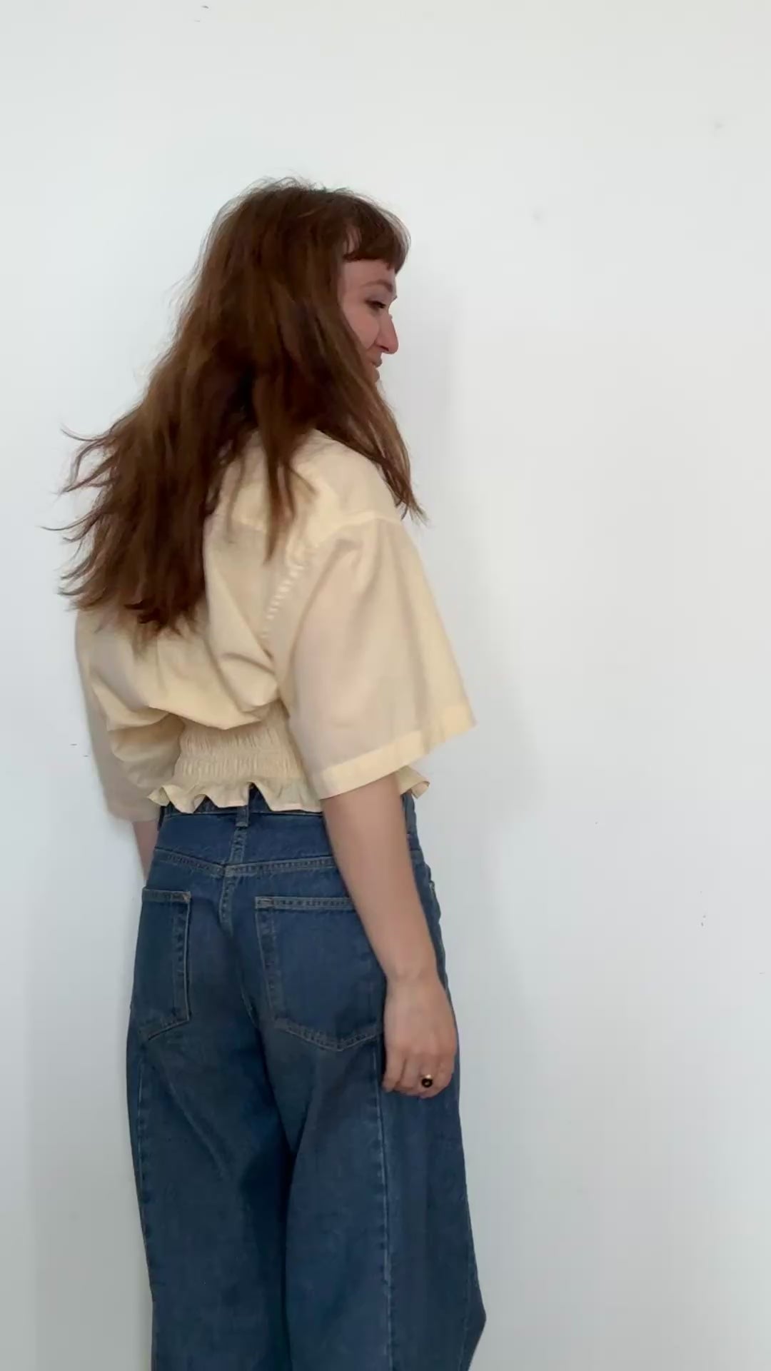 Marielle Top / Yellow Check Short Sleeves/ M-L